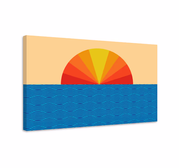 Dipinto vintage riflesso del tramonto - TenStickers