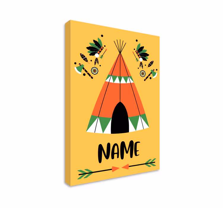 Quadro per cameretta bambini tepee personalizzato - TenStickers
