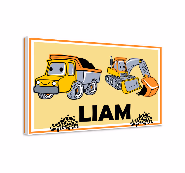 Quadro personalizzabile Nome con camion - TenStickers