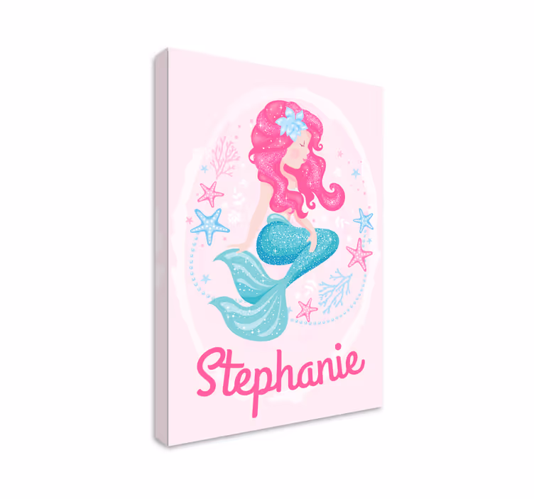 Quadro per cameretta bambini sirena personalizzata - TenStickers
