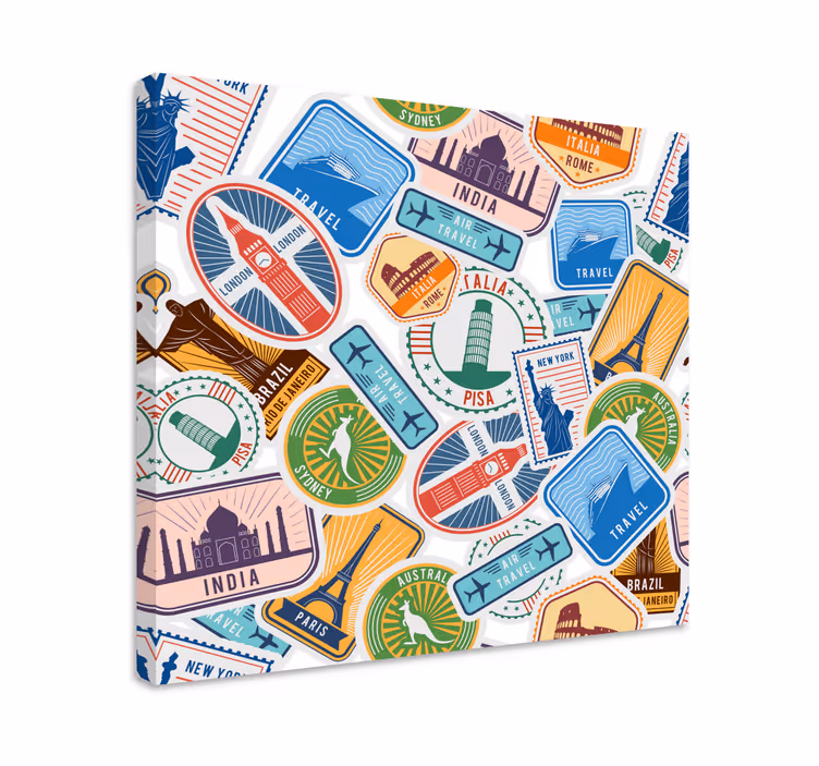 Altri quadri collage di punti di riferimento globali - TenStickers