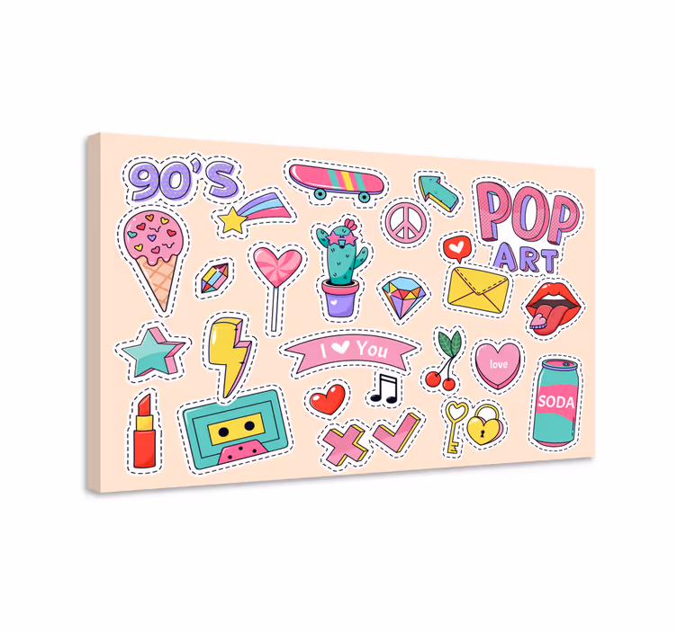 Dipinto astratto adesivi pop retrò - TenStickers
