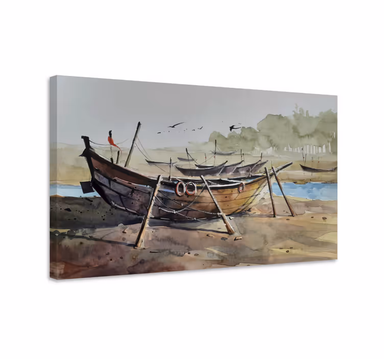 Quadro con barca effetto vintage - TenStickers