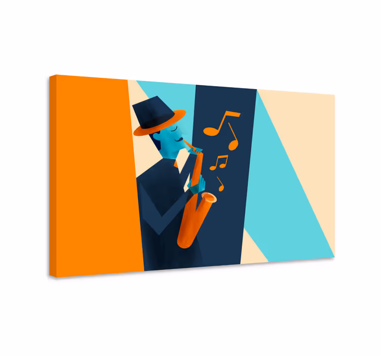Dipinto musicale sassofonista jazz - TenStickers