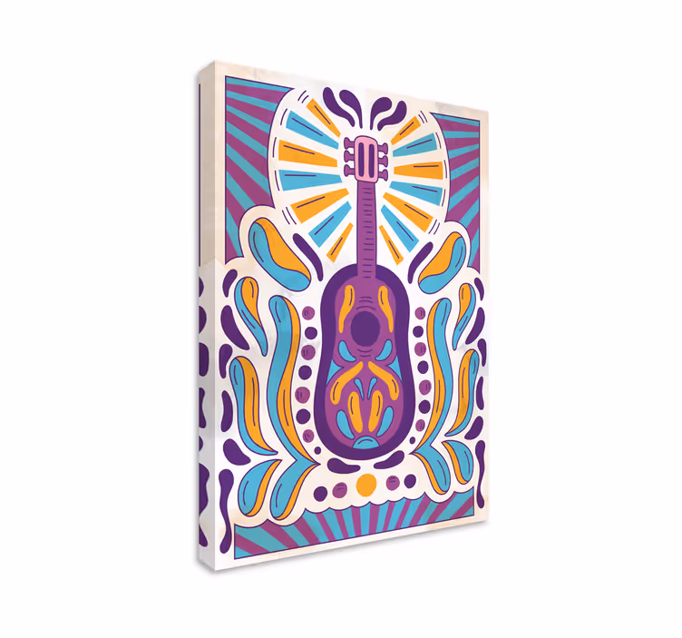 Quadro con chitarra multicolore - TenStickers