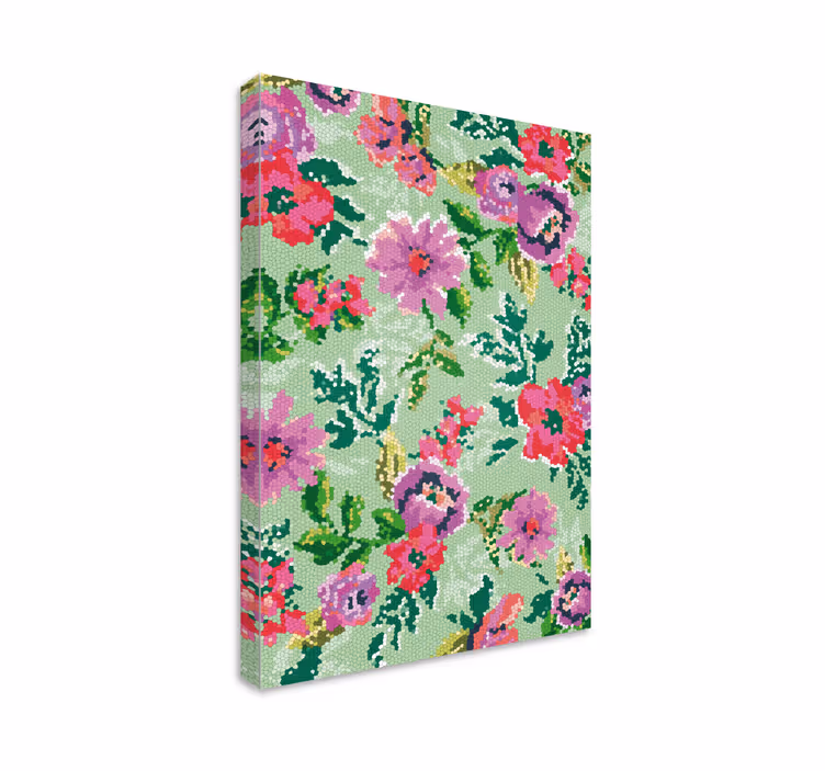 Dipinto con fiori motivo floreale a mosaico - TenStickers