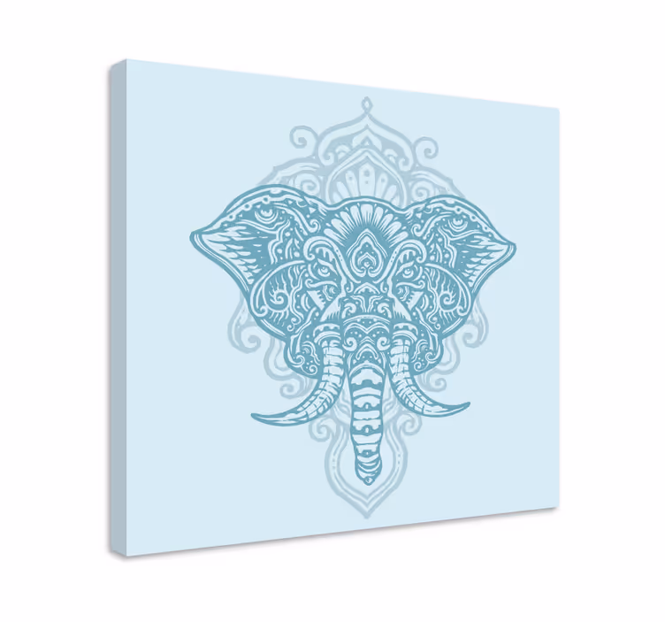 Dipinto con elefanti disegno ornato di elefante - TenStickers