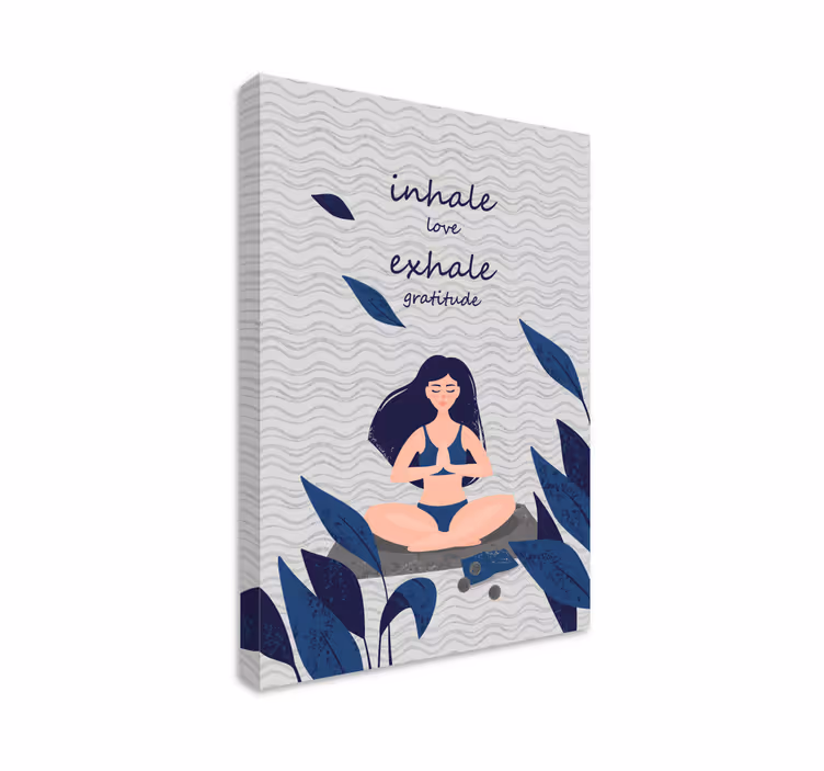 Dipinto con frase meditazione respiro serenità - TenStickers