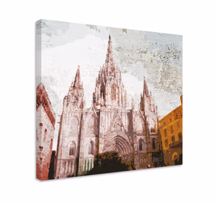 Dipinto città e paesi architettura di cattedrali - TenStickers