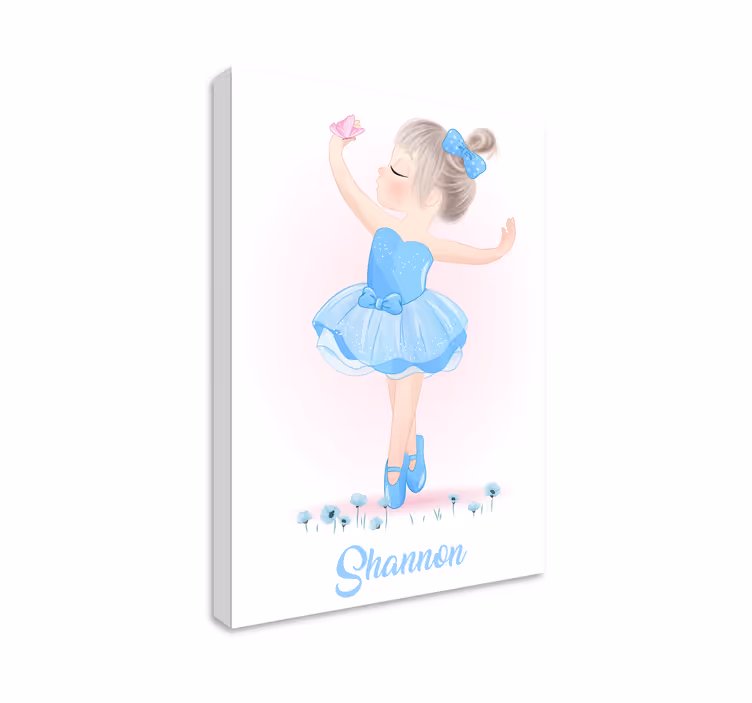 Cornice quadro per bambini ragazza danzante con farfalla - TenStickers