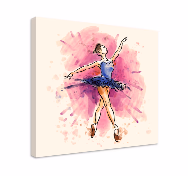 Dipinto ballerina performance di balletto elegante - TenStickers