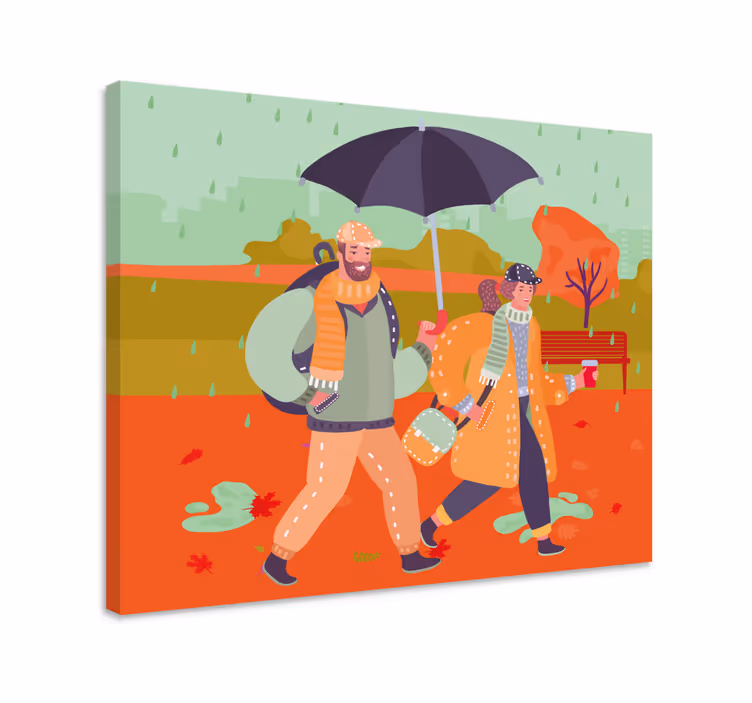 Quadri con persona e personaggi coppia che cammina - TenStickers