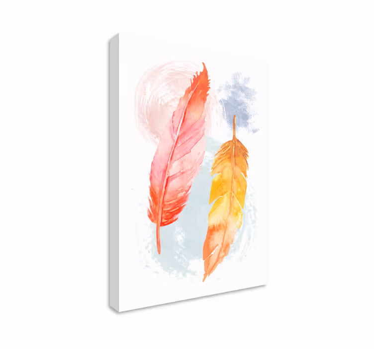 Dipinto di penna design di piume colorate - TenStickers