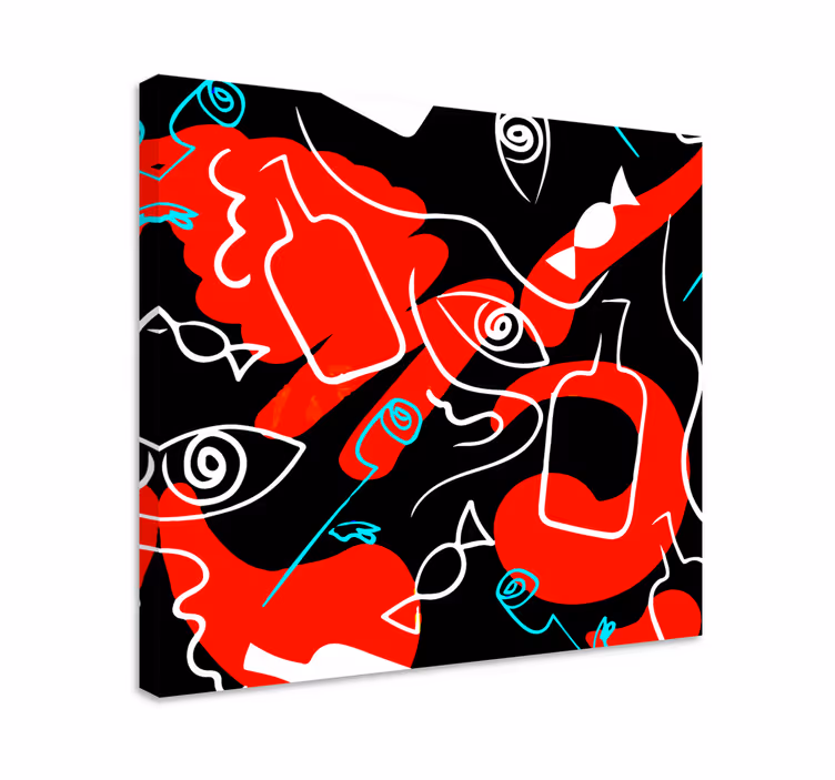 Dipinto con frutta e natura morta forme astratte di frutta - TenStickers