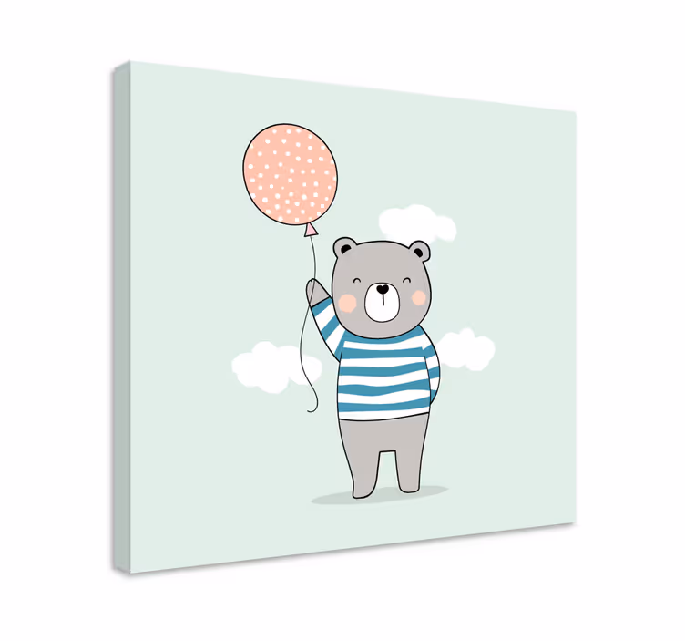 Dipinto 3d orsetto carino con palloncino - TenStickers
