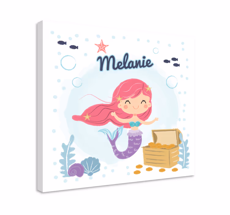 Cornice quadro per bambini cofanetto del tesoro sirena - TenStickers