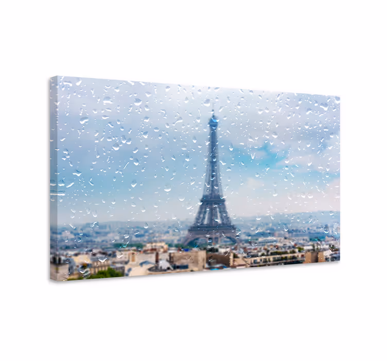 Dipinto città e paesi schema torre eiffel - TenStickers