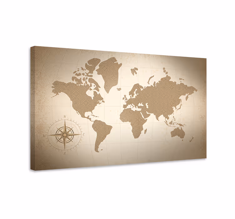 Dipinto mappamondo mappa del mondo vintage - TenStickers