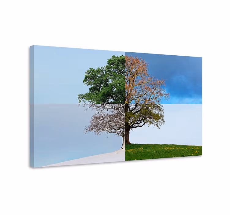 Dipinto alberi contrasto degli alberi stagionali - TenStickers
