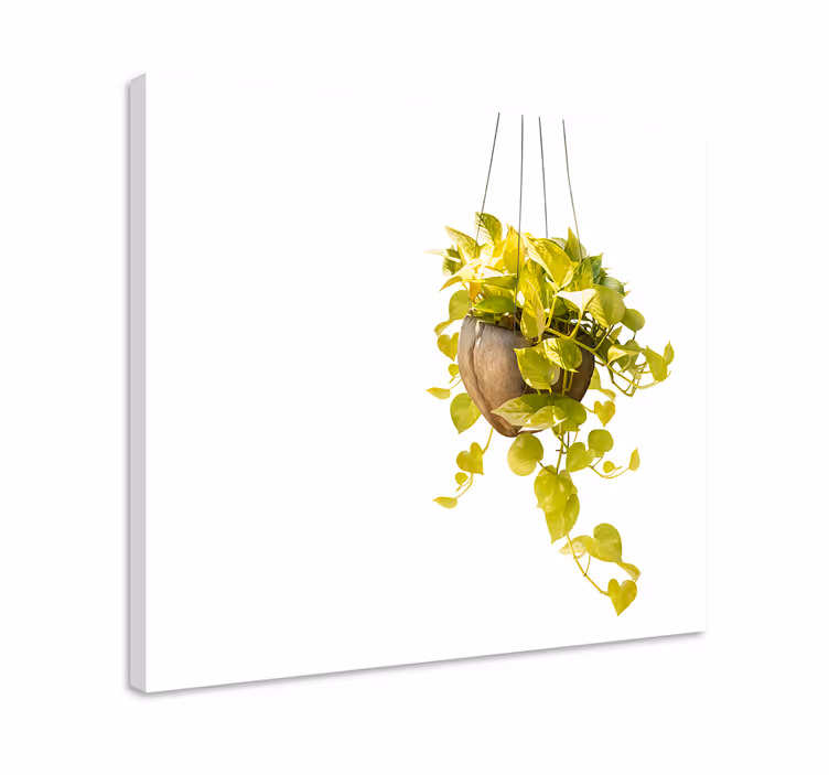 Dipinto con fiori e piante composizione di verde appesa - TenStickers