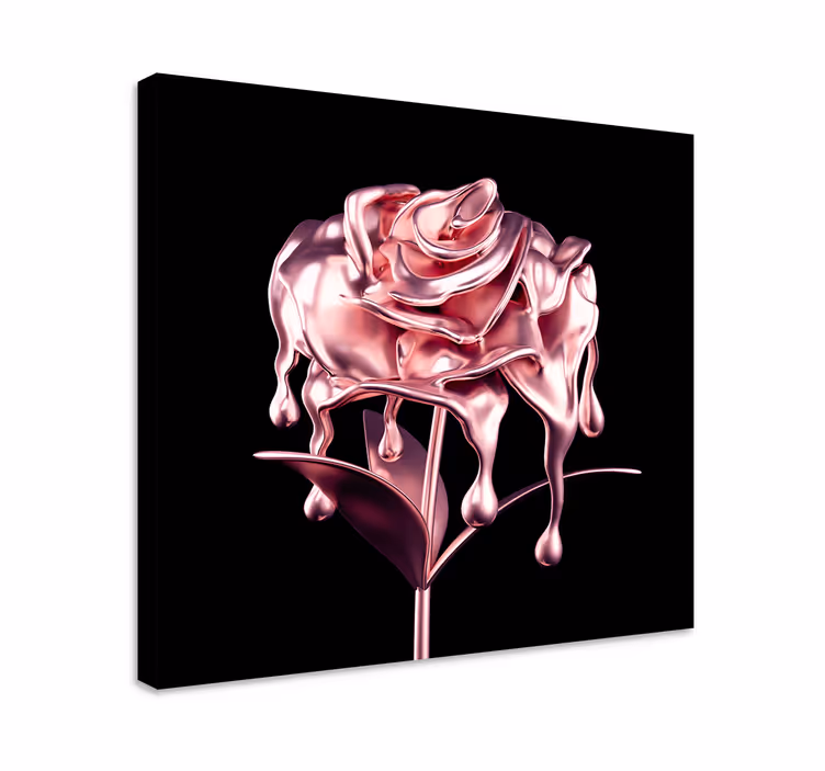 Dipinto con fiori e piante rosa rosa che si scioglie - TenStickers