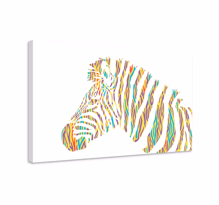 Cornice quadro con animali e insetti testa di zebra colorata - TenStickers