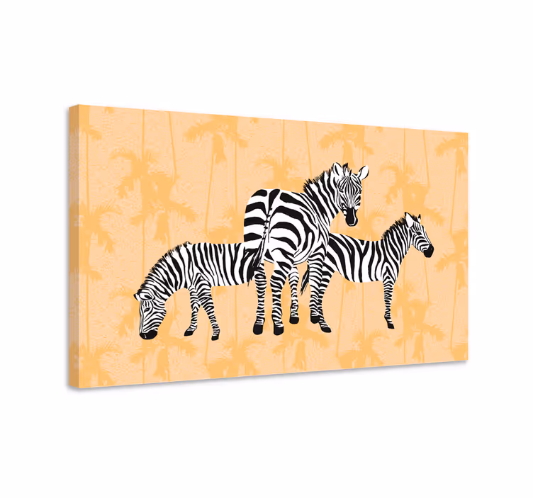 Cornice quadro con animali e insetti trio di zebre - TenStickers
