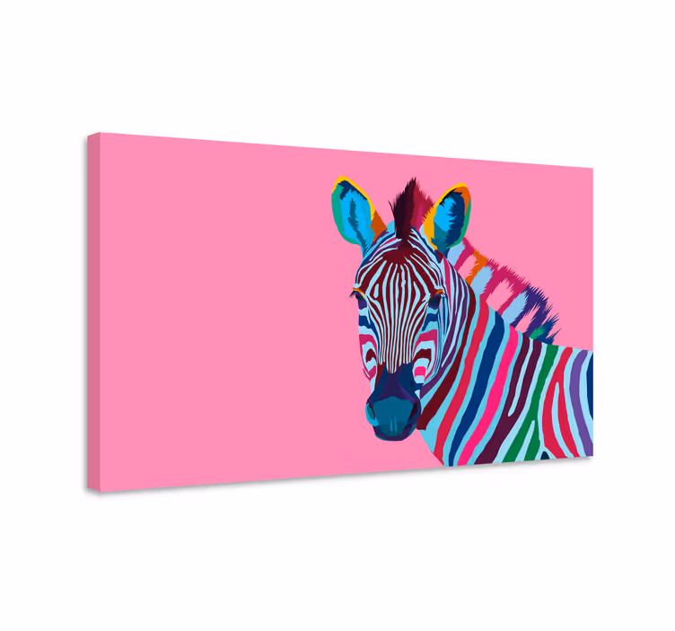 Cornice quadro con animali e insetti immagine zebra vibrante - TenStickers