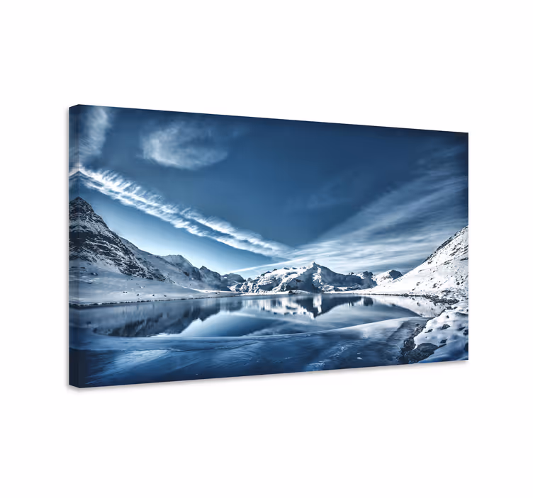 Dipinto di paesaggio riflesso di montagna - TenStickers