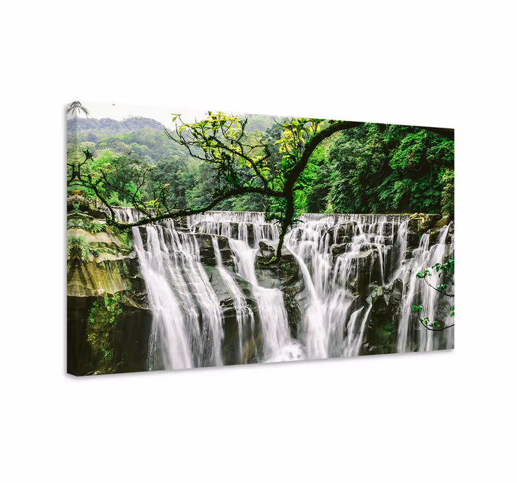 Dipinto di paesaggio maestosa scena di cascata - TenStickers