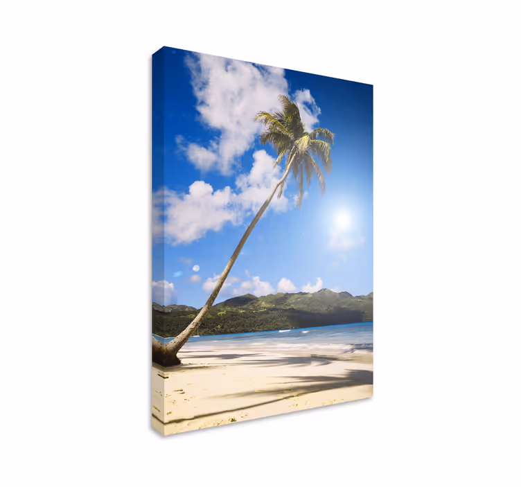 Dipinto di paesaggio oasi di spiaggia tropicale - TenStickers