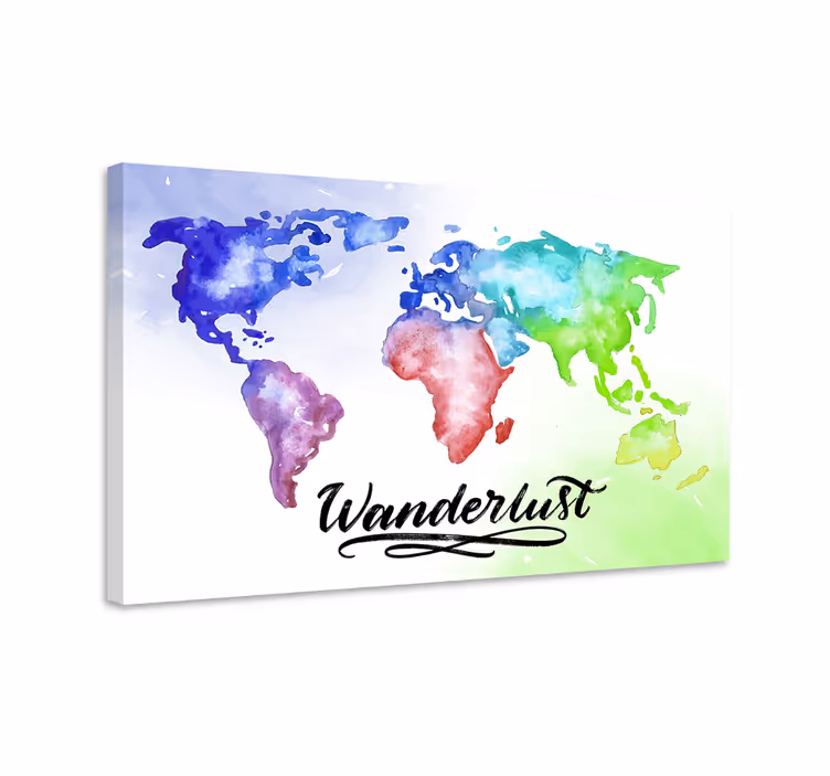 Dipinto mappamondo mappa del mondo vibrante - TenStickers