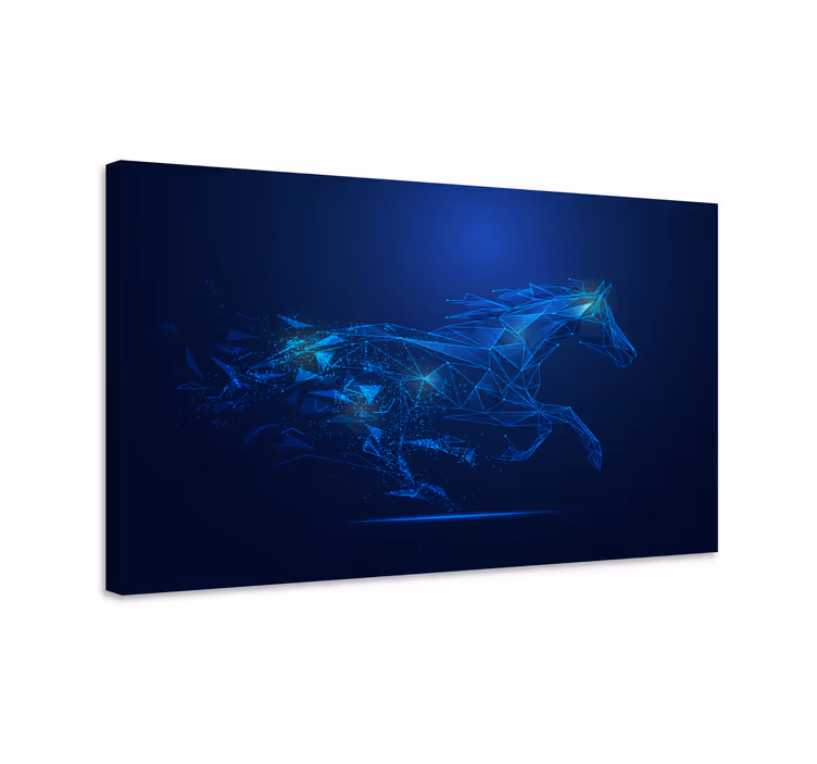 Dipinto con cavallo geometrico in corsa - TenStickers