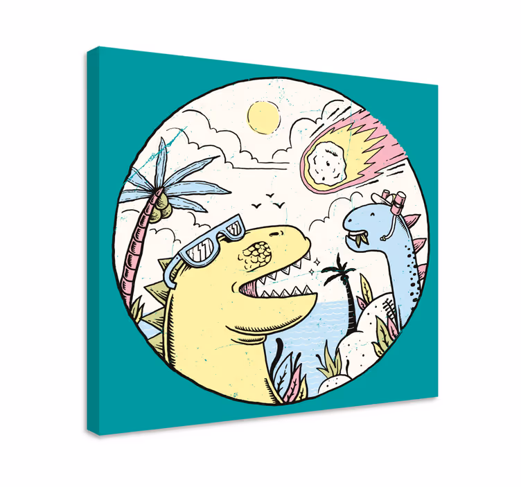 Dipinto con dinosauri avventura tra i dinosauri - TenStickers