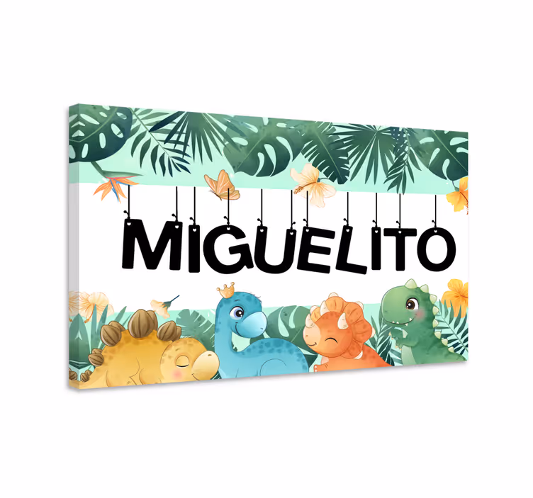 Dipinto con cavallo scena di dinosauri carina - TenStickers
