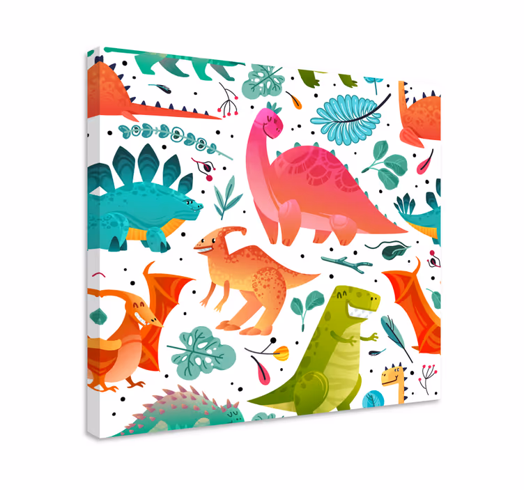 Dipinto con dinosauri avventura colorata di dinosauri - TenStickers