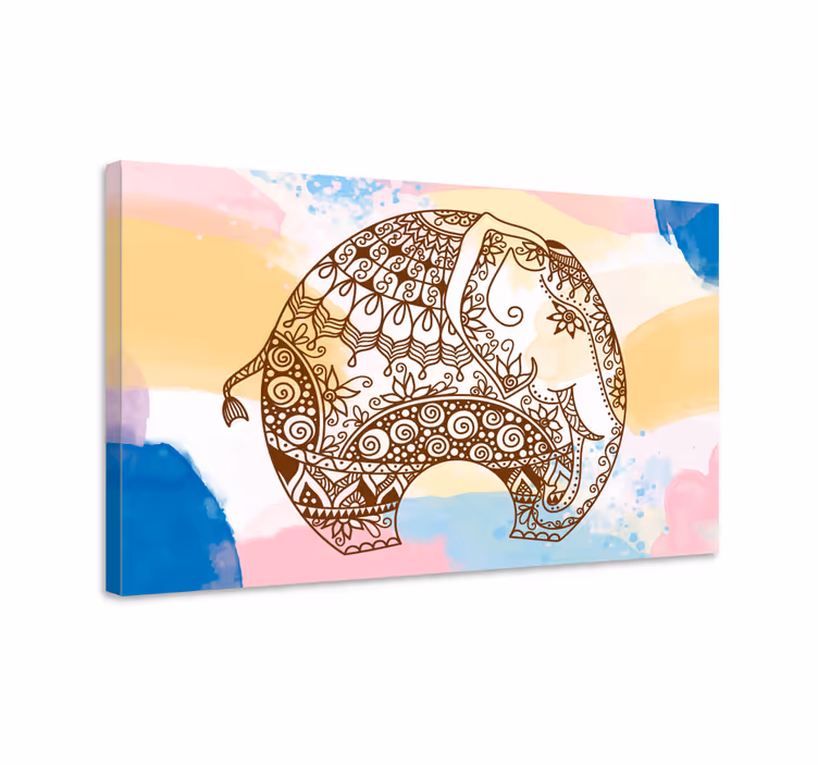 Dipinto con elefanti illustrazione decorativa - TenStickers