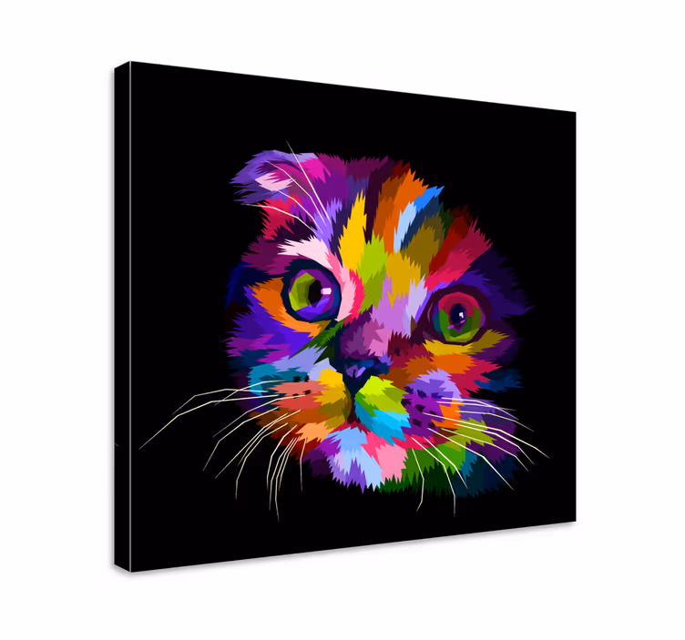 Quadro con gattino colorato - TenStickers