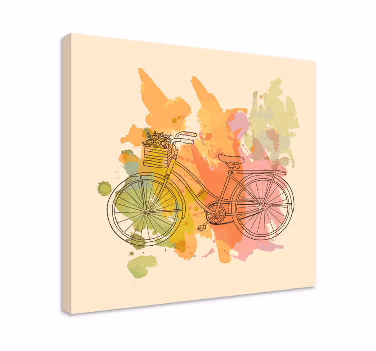 Dipinto con testo bicicletta con cestino - TenStickers