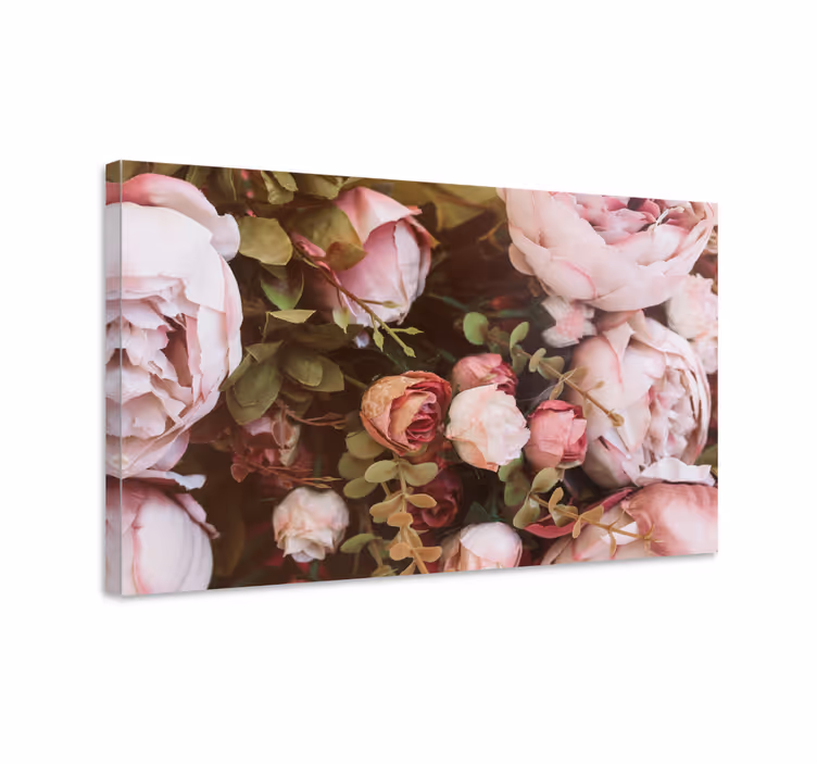 Dipinto con fiori e piante elegante composizione floreale - TenStickers