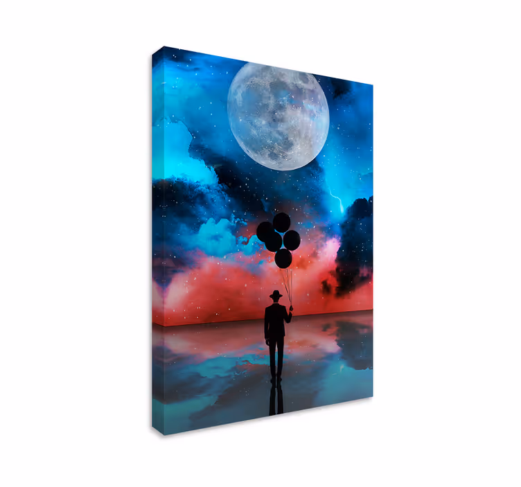 Dipinto astratto palloni silhouette misteriosi - TenStickers