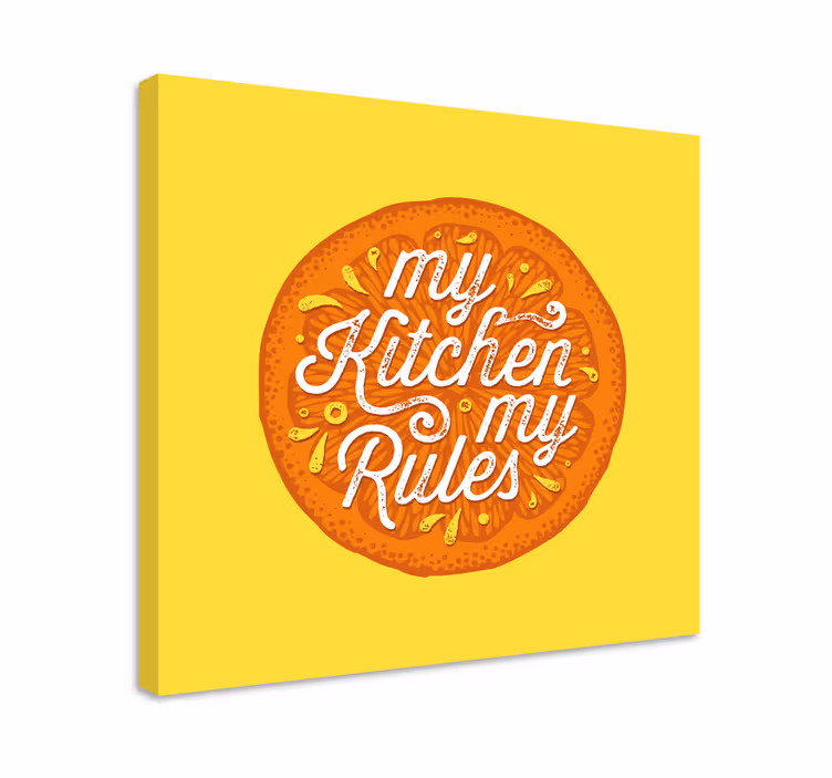 Dipinto con frase regole di cucina - TenStickers