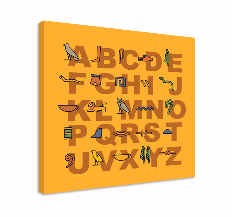 Dipinto con alfabeto e lettere simboli colorati - TenStickers