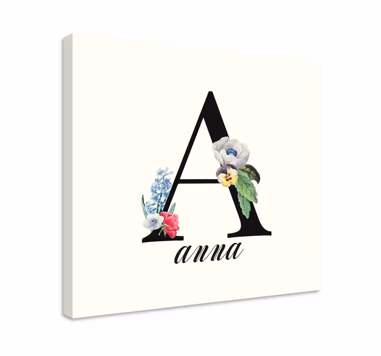 Dipinto con alfabeto e lettere iniziale floreale a - TenStickers
