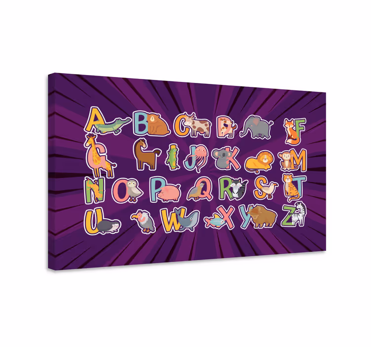 Cornice quadro per bambini gioco dell'alfabeto animale - TenStickers