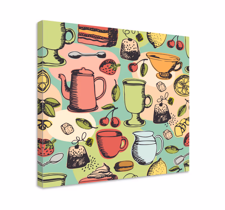Dipinto con frutta e natura morta vasi da cucina colorati - TenStickers