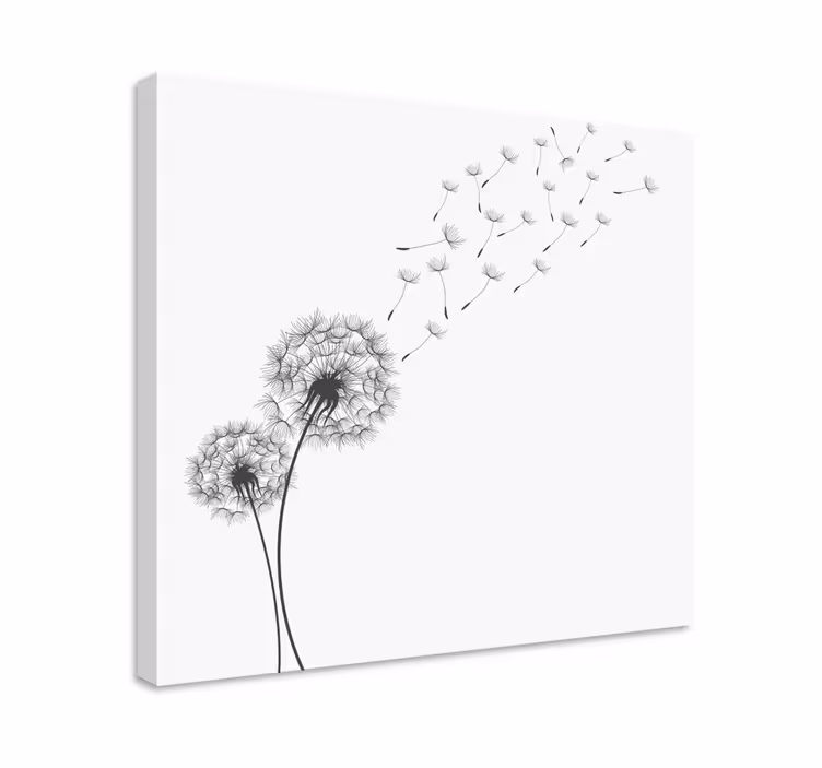 Dipinto con fiori e piante semi di dente di leone - TenStickers