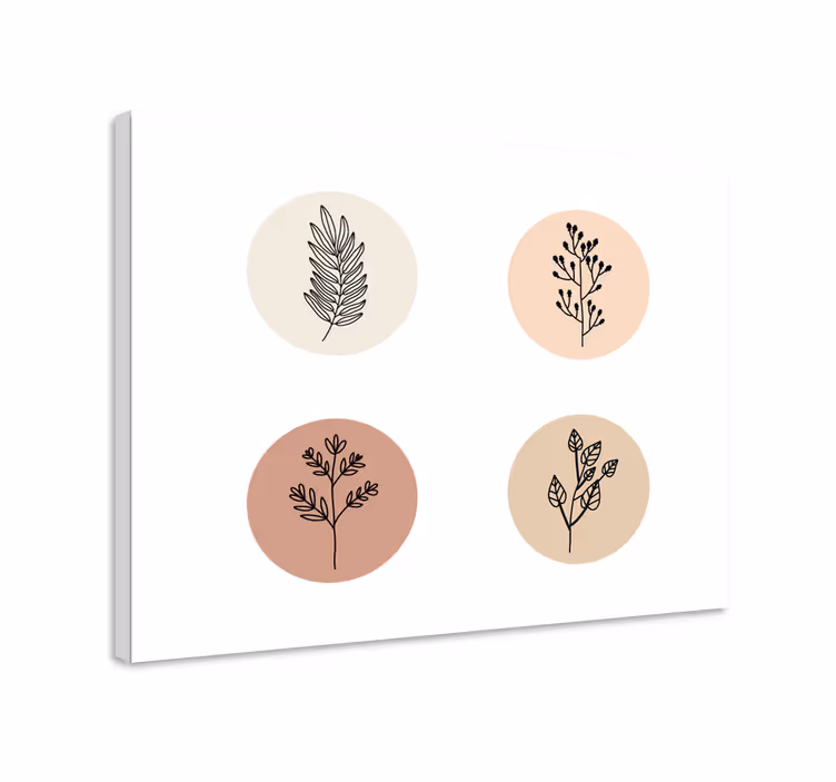 Dipinto con fiori e piante motivi circolari floreali - TenStickers
