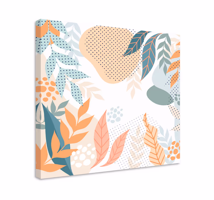 Dipinto con fiori e piante motivi di foglie botaniche - TenStickers