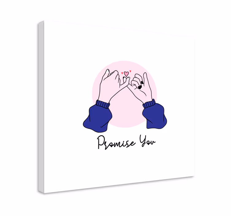 Dipinto con frase mani promettono amore - TenStickers